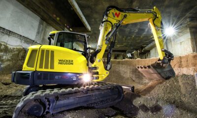 Wacker Neuson mini excavator operating on a construction site