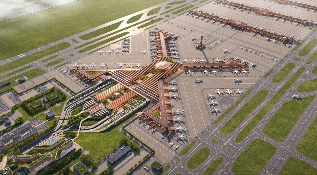 Artist's impression of Bishoftu Airport by Zaha Hadid Architects.