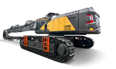 Volvo EC950F high reach excavator at a construction site