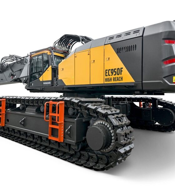 Volvo EC950F high reach excavator at a construction site